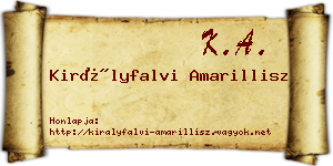 Királyfalvi Amarillisz névjegykártya